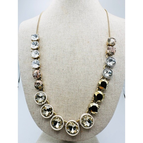 J.Crew gold tone mixed brulee Necklace 26” - Picture 1 of 6